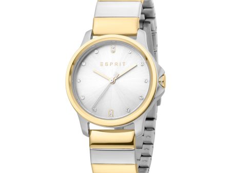 Esprit Ladies Stainless Steel Watch With Two Tone &Â Silver Dial on Sale