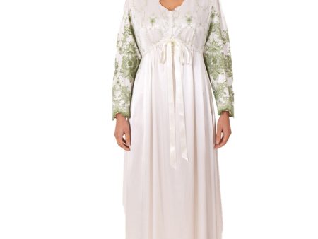 Sally Poppy Night Dress Ivory Pistachio Size Large Ivory Pistachio Hot on Sale