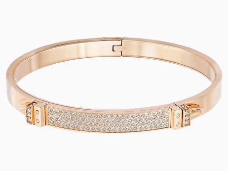 Swarovski Distinct Bangle White Rose-Gold Tone One Size Fashion