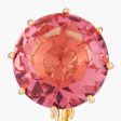 Les Nereides Pink Peach Round Stone La Diamantine Multicoloured Clip-On Earrings on Sale