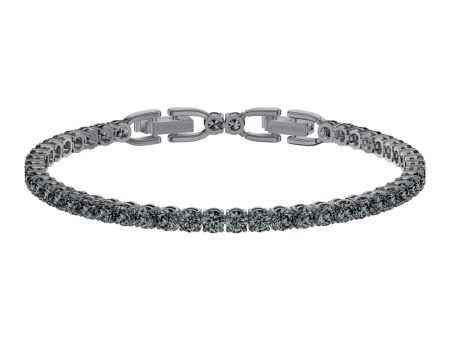 Swarovski Tennis Deluxe Bracelet Black, Ruthenium Plated For Discount