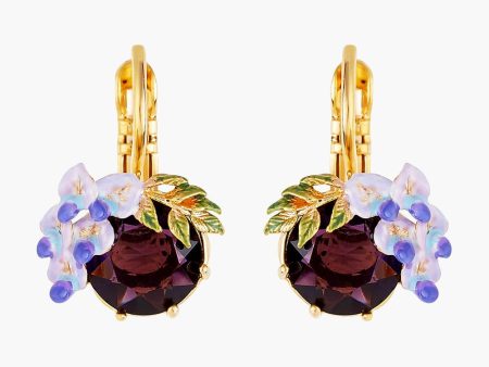 Les Nereides Small Wisteria Flower And Faceted Glass Stone Sleeper Earrings Online Hot Sale