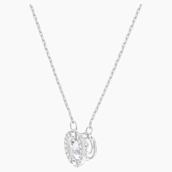 Swarovski Sparkling Dance Round Necklace White White One Size Fashion