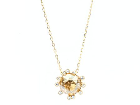 Swarovski Olive Round Pendant Gold Tone Online now