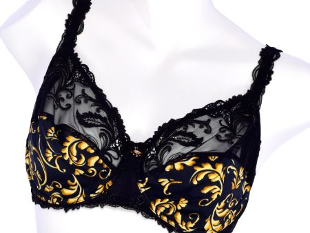 Lise Charmel Underwired Bra Black Gold 36D Fashion