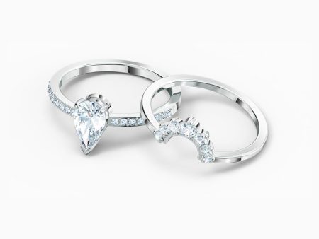 Swarovski Attract Pear Ring Set White 58 For Discount