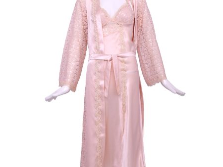 Batista Satin Nightdress 6 pieces Set Caramel For Discount