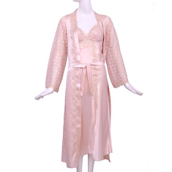 Batista Satin Nightdress 6 pieces Set Caramel For Discount