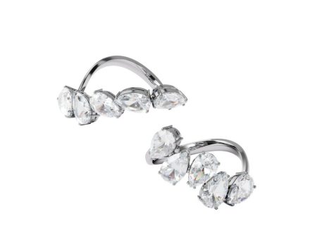 Swarovski Millenia Cocktail Ring Set, White, Rhodium Plated Hot on Sale