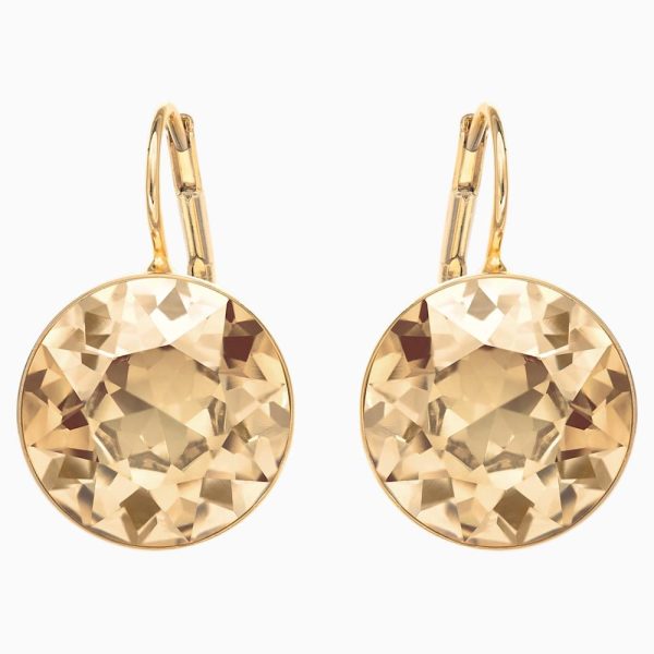 Swarovski Bella Pierced Earrings Gold Tone One Size For Sale