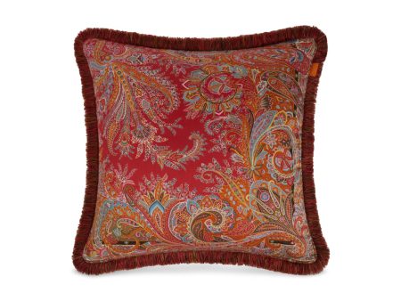 Etro Home Red Cushion With Passementerie Size: 60x60 Cm on Sale