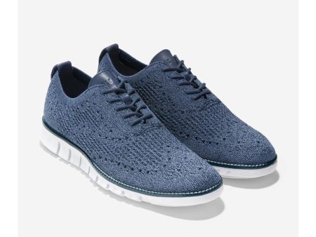 Cole Haan ZERØGRAND Stitchlite Oxford Vintage Indigo- Marine Blue For Cheap