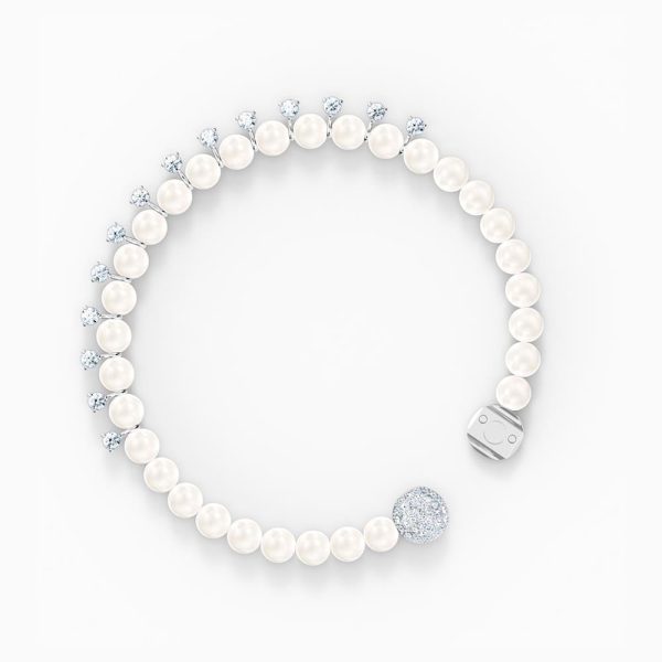 Swarovski Treasure Pearl Bracelet White Medium For Cheap