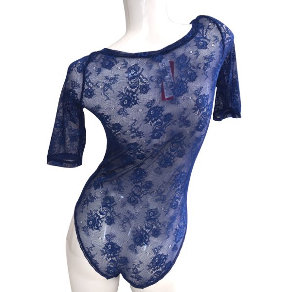 Yamamay Body Suit With Ballet Neckline Dark Blue Small Supply