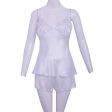 Batista Satin Nightdress 6 Pieces Set White on Sale