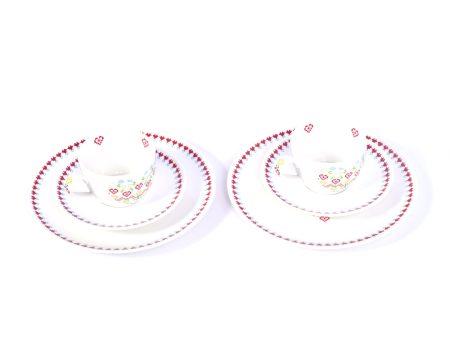 Hutschenreuther Set 6 PcsÂ  Hearts ColouredÂ  Red Fashion