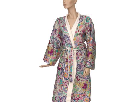 Etro Home Doubled Kimono Bathrobe Large Green Online now