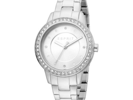 Esprit Ladies Watch Ss Case & Bracelet Â With Stone Silver Color Â Dial Online Sale