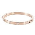 Swarovski Tactic Bangle White, Rose-Gold Tone Plated Fashion