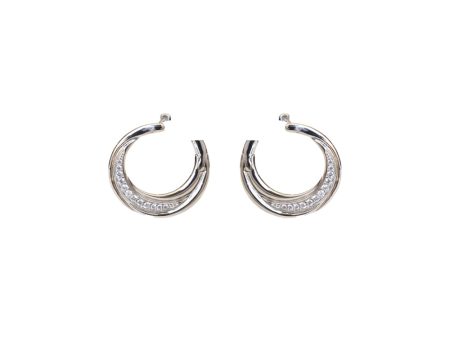 Esprit Earrings Silver Color Round Shape With Stone For Sale