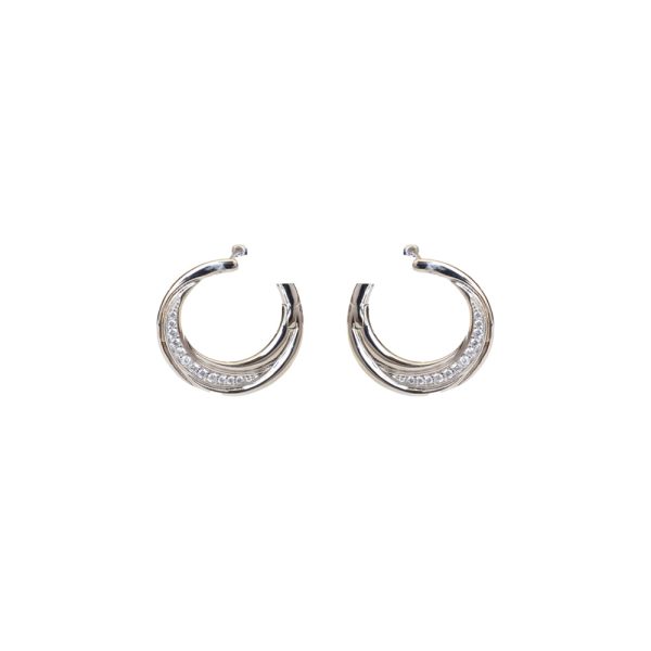 Esprit Earrings Silver Color Round Shape With Stone For Sale