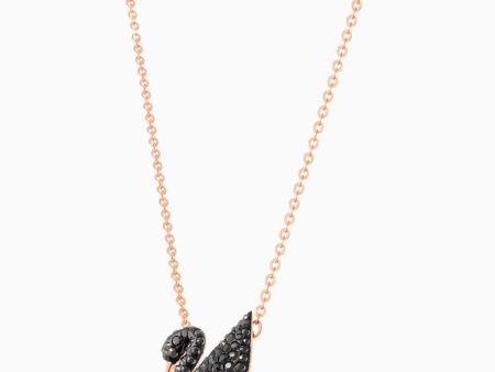 Swarovski Iconic Swan Pendant Black Rose-Gold Tone One Size Supply