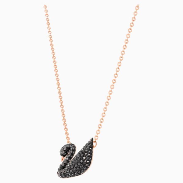 Swarovski Iconic Swan Pendant Black Rose-Gold Tone One Size Supply