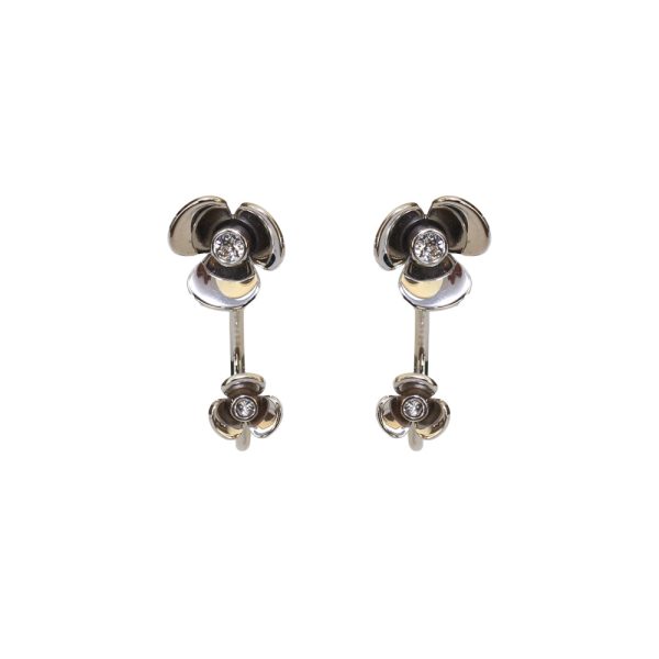 Esprit Earrings Silver Color & Flower Design With Stone Discount