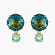 Les Nereides La Diamantine Acqua Azzura Round Stone Clip-On Earrings Hot on Sale