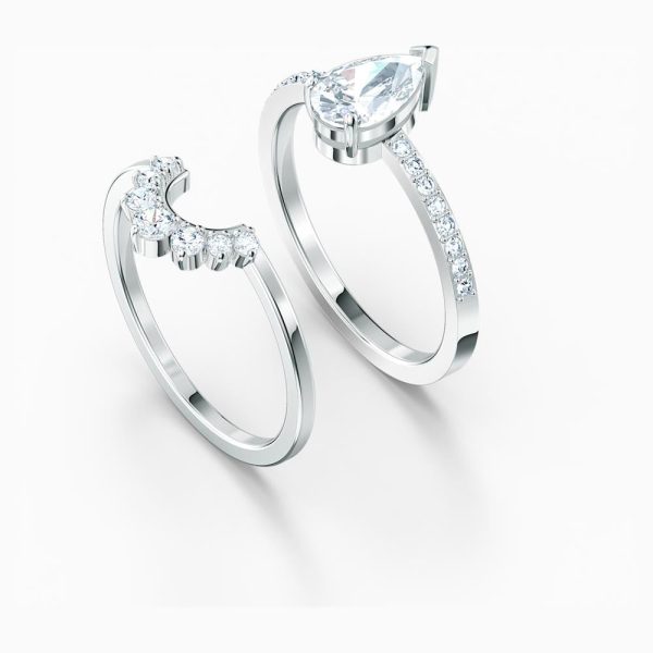 Swarovski Attract Pear Ring Set White 58 For Discount