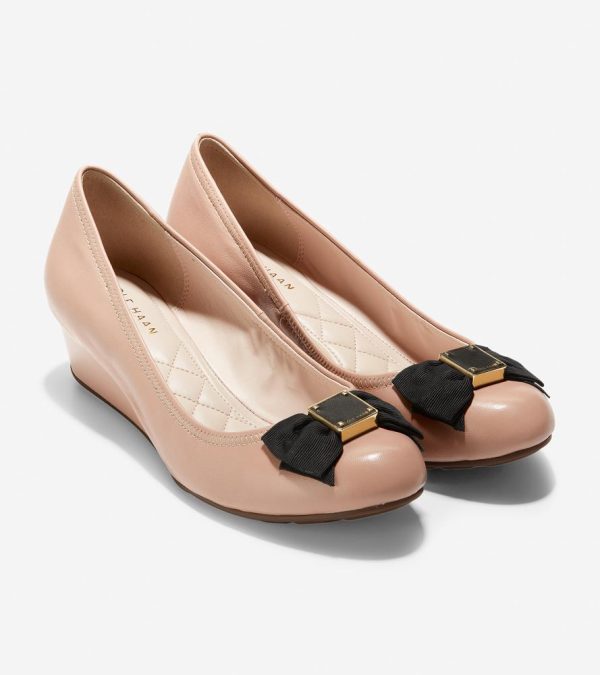 Cole Haan Tali Soft Bow Wedge Pump 40Mm,Nude,10 Nudesize 10 Discount