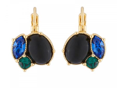 Les Nereides Dormeuses Earrings With Quartz And Blue Green Rhinestones Online Hot Sale