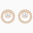 Swarovski Creativity Circle Pierced Earrings White, Rose-Gold Tone Plated Online Hot Sale