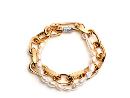 Rebecca Bronze Bracelet Gold Color With Stones Online now