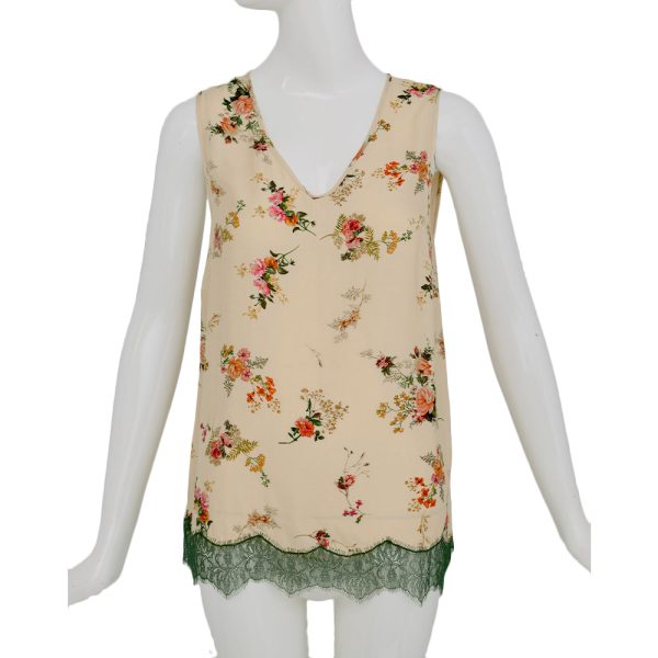 Twinset Sleeveless Top Nude  Floral Small For Cheap