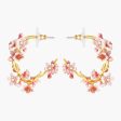 Les Nereides Japanese Cherry Blossom And Goldren Branch Hoop Earrings Sale