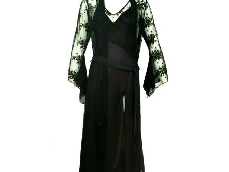 Jeremi Nightdress Satin Set Black on Sale