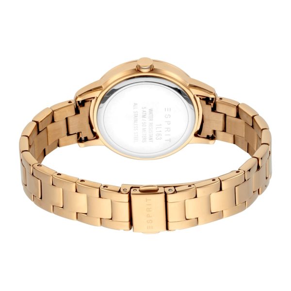 Esprit Watch Ip Rose Gold Bracelet Ss CaseÂ With Stone Ip Rose Gold DialÂ  For Cheap