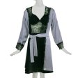 Jeremi Nightdress Satin Set Silver Black Large Supply