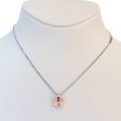 Esprit Necklace Silver Color Chain With Ip Rosegold Round Pendant Stone For Sale