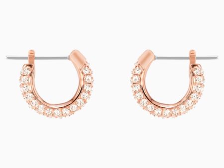 Swarovski Stone Pierced Earrings Pink, Rose-Gold Tone Plated Fashion