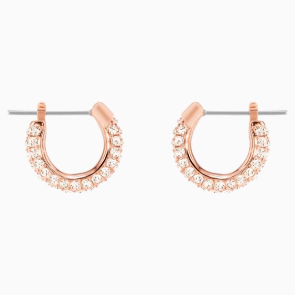 Swarovski Stone Pierced Earrings Pink, Rose-Gold Tone Plated Fashion