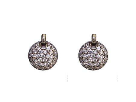 Esprit Earrings Silver Color Round Design With Stone 9.25 Silver Online now