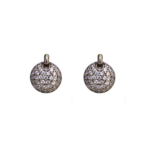 Esprit Earrings Silver Color Round Design With Stone 9.25 Silver Online now