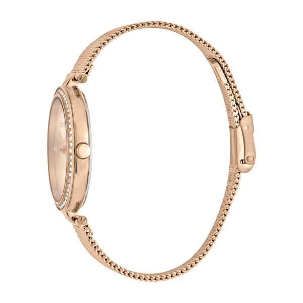 Esprit Ladies Watch Ip Rosegold Mesh Bracelet & Rosegold Dial With Stone Supply