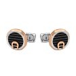 Aigner Cufflink Stainless Steel With Rose Gold Plated Lines & A Logo Bottom   Aigner Writing Mid Online Hot Sale