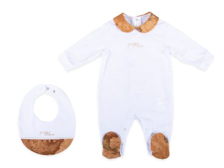 Alviero Martini Geo White & Gold Sleepsuit Set Hot on Sale