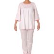 Sally Poppy Pajama Cotton Ivory Pink Cheap