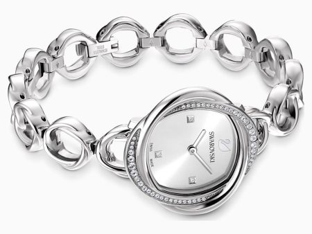 Swarovski Crystal Flower Watch Silver Tone Stainless Steel One Size Cheap