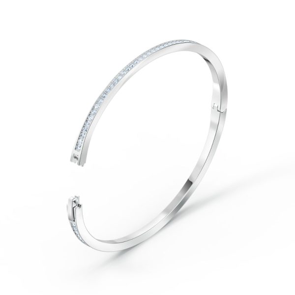 Swarovski Rare Bangle White, Rhodium Plated Fashion